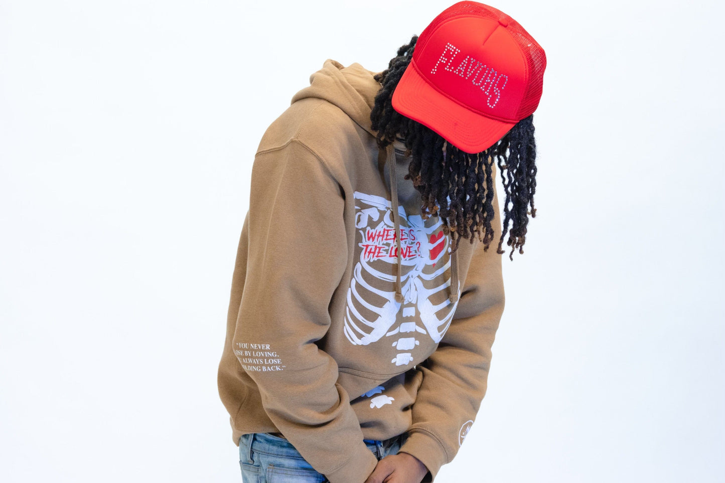 Kings Flavors Sweatshirt Large Brown "Where is The Love?" Hoodie